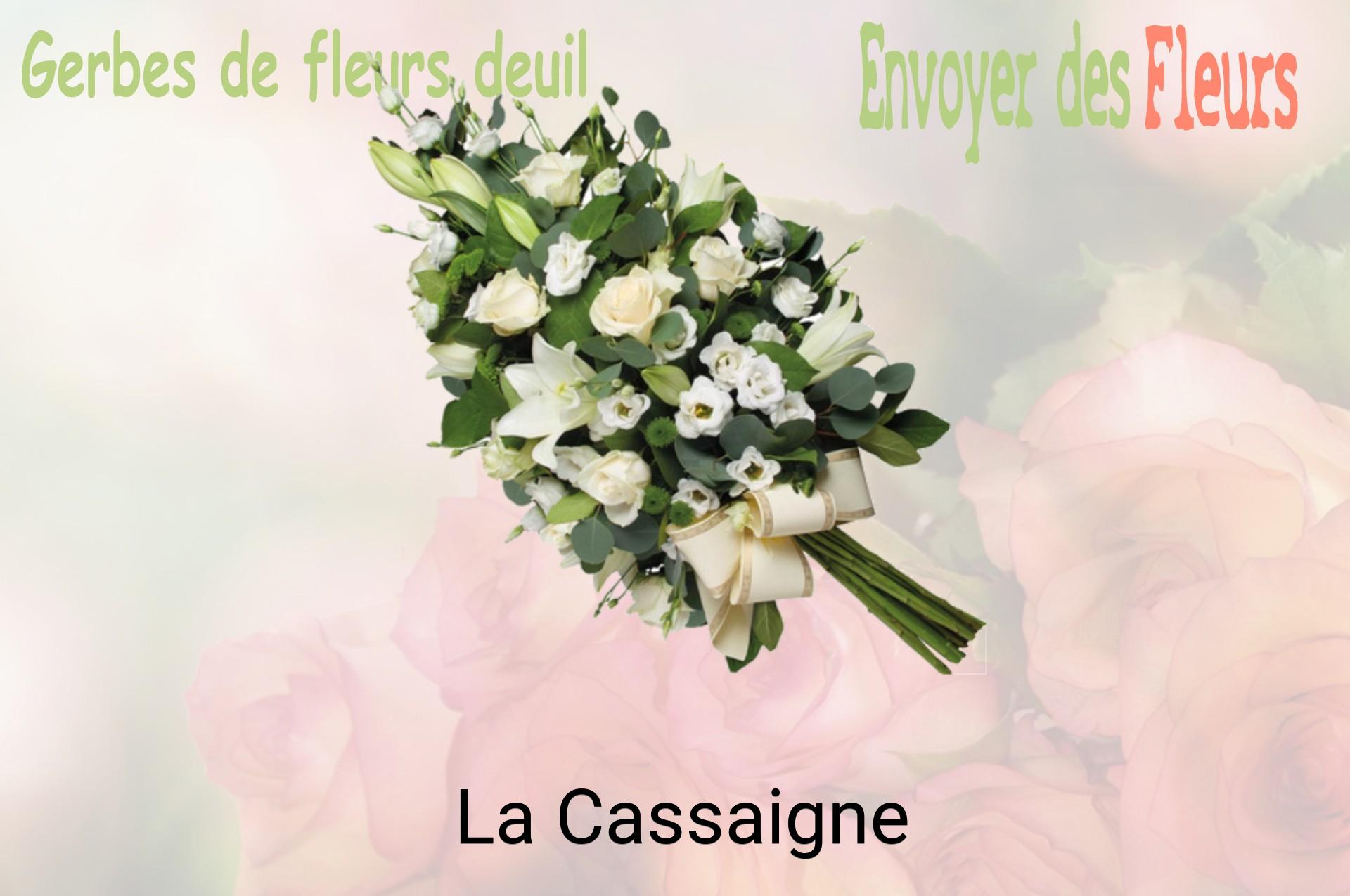 Gerbe de fleurs de deuil livrée à La Cassaigne